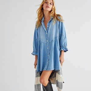 We the free hannah denim dress worn once!